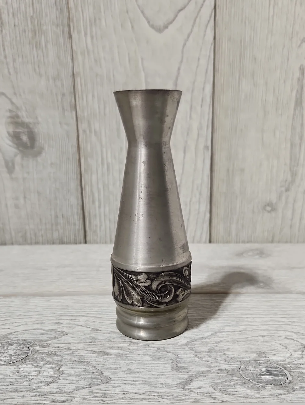 Vintage Pewter Norway Norsk Tinn Organic Leaf Art Nouveau Flow Pattern 6